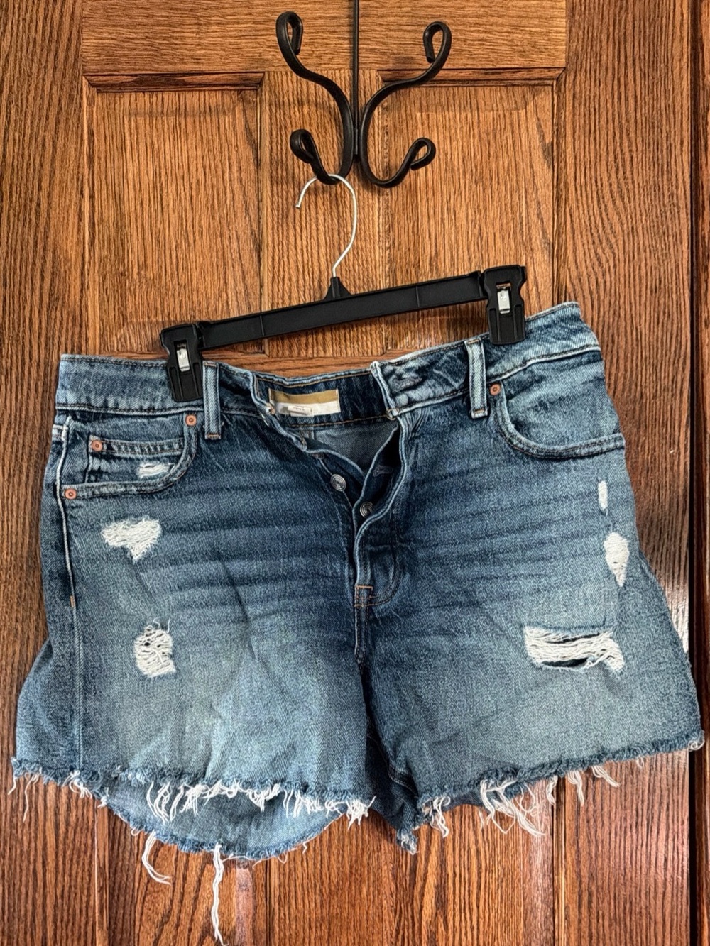 Women’s Distressed Denim Shorts - Blue